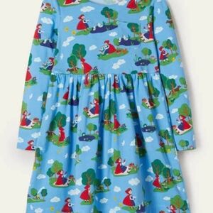 Mini Boden Girls 6-7 Little Red Riding Hood Long Sleeve Dress